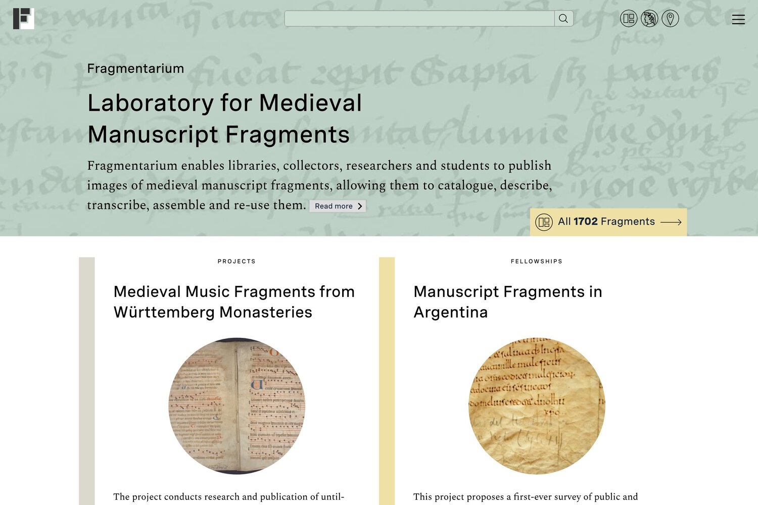 Fragmentarium - Forschungsplattform für Handschriftenfragmente